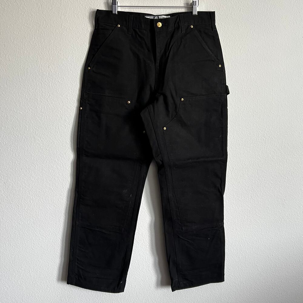 Carhartt B01 BLK black double knee work wear carpenter pants